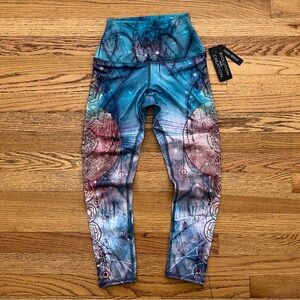 Modern Spiritual Chakra Karmic High Waisted Multi Colored Leggings